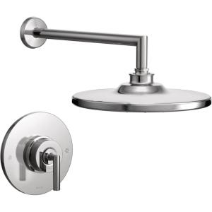 Moen TS22002BL Arris Posi-Temp Pressure Balancing Modern Shower Trim Kit with 10-Inch Rainshower, Valve Required, Matte Black(Chrome)
