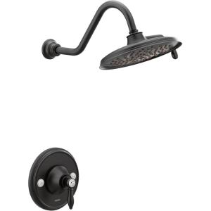 Moen TS32102EPBL Weymouth Posi-Temp Shower Trim Kit, Valve Required, including 9-Inch 2-Spray Eco-Performance Rainshower, Matte Black(Matte Black)
