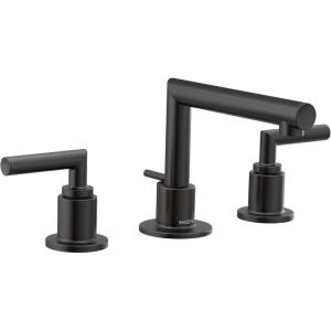 Moen TS43002BL Arris Two-Handle Modern 8 in. Widespread Bathroom Faucet Trim Kit, Valve Required, Matte Black(Matte Black)