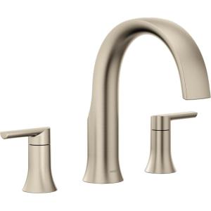 Moen TS983BN Doux Two-Handle Roman Tub Faucet, Valve Required, Brushed Nickel(Brushed Nickel)