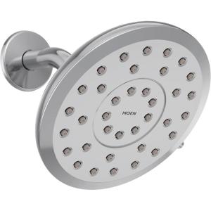 Moen Verso Eco-Performance Infiniti Dial Round Rain Shower Head, 6-Inch Diameter Spray Head, Matte Black, 220R6EPBL(Chrome)