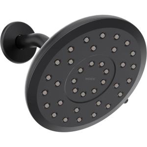 Moen Verso Eco-Performance Infiniti Dial Round Rain Shower Head, 6-Inch Diameter Spray Head, Matte Black, 220R6EPBL(Matte Black)
