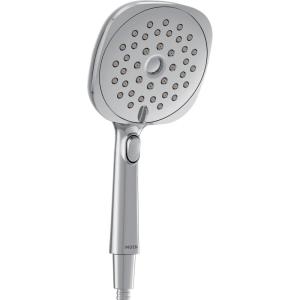 Moen Verso Eco-Performance Infiniti Dial Square Handheld Shower, 6-Inch Diameter Spray Head, Spot Resist Nickel, 220H4EPSRN(Chrome)