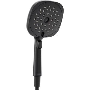 Moen Verso Eco-Performance Infiniti Dial Square Handheld Shower, 6-Inch Diameter Spray Head, Spot Resist Nickel, 220H4EPSRN(Matte Black)