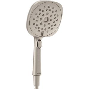 Moen Verso Eco-Performance Infiniti Dial Square Handheld Shower, 6-Inch Diameter Spray Head, Spot Resist Nickel, 220H4EPSRN(Spot Resist Nickel)