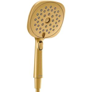 Moen Verso Infiniti Dial Square Handheld Shower, 5-Inch Diameter Spray Head, Matte Black, 220H5BL(Brushed Gold)