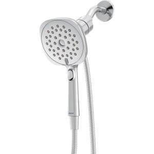 Moen Verso Infiniti Dial Square Handheld Shower, 5-Inch Diameter Spray Head, Matte Black, 220H5BL(Chrome)