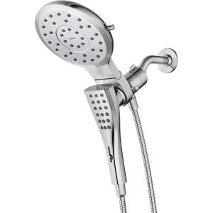 Moen Verso Matte Black Eight-Function 7″ Diameter Spray Head Standard with Handshower and 72-inch Hose with Eco Performance, 220C3EPBL(Chrome)