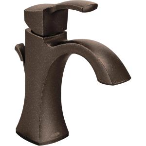 Moen Voss Brushed Gold One-Handle High-Arc Bathroom Faucet with Drain Assembly for Single-Hole Sink, 6903BG(Bronze)