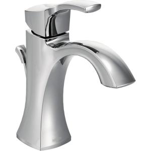 Moen Voss Brushed Gold One-Handle High-Arc Bathroom Faucet with Drain Assembly for Single-Hole Sink, 6903BG(Chrome)