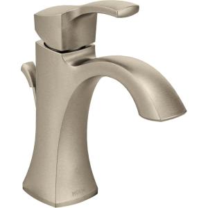 Moen Voss Brushed Gold One-Handle High-Arc Bathroom Faucet with Drain Assembly for Single-Hole Sink, 6903BG(Nickel)