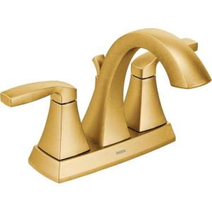 Moen Voss Brushed Gold Transitional Two-Handle High Arc Centerset Bathroom Faucet for 4-Inch 3-Hole Setup, 6901BG(Brushed Gold)