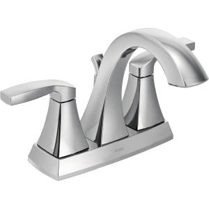 Moen Voss Brushed Gold Transitional Two-Handle High Arc Centerset Bathroom Faucet for 4-Inch 3-Hole Setup, 6901BG(Chrome)