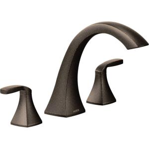 Moen Voss Brushed Gold Two-Handle Deck Mount Roman Tub Faucet Trim Kit, Valve Required, T693BG(Bronze)