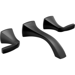 Moen Voss Matte Black Two-Handle Wall Mount Bathroom Faucet Trim Kit, Valve Required, T6906BL