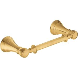 Moen Weymouth Brushed Gold Pivoting Double Post Toilet Paper Holder, YB8408BG