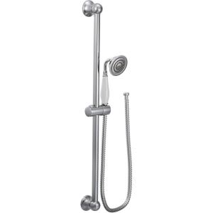 Moen Weymouth Chrome Traditional Eco-Performance Handshower Handheld Shower with 30-Inch Slide Bar and 69-Inch Metal Hose, S12107EP(Chrome)