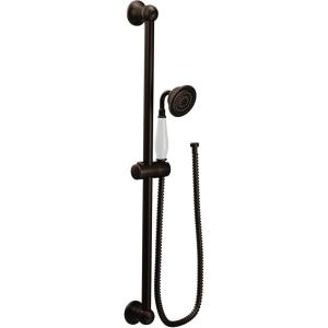 Moen Weymouth Chrome Traditional Eco-Performance Handshower Handheld Shower with 30-Inch Slide Bar and 69-Inch Metal Hose, S12107EP(Oil Rubbed Bronze)