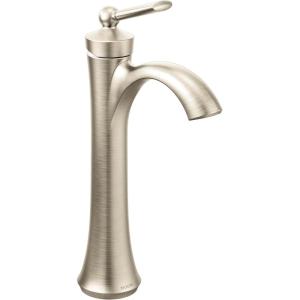 Moen Wynford Chrome One-Handle High Arc Vessel Sink Bathroom Faucet, 4507(Brushed Nickel)