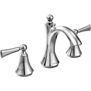 Moen Wynford Chrome Two-Handle Widespread High-Arc Bathroom Faucet with Lever Handles, Valve Required, T4520(Chrome)