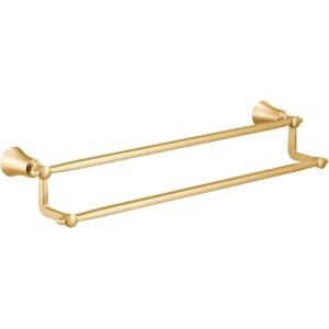 Moen YB0322CH Flara 24-Inch Double -Towel Bar, Chrome(Brushed Gold)