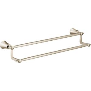 Moen YB0322CH Flara 24-Inch Double -Towel Bar, Chrome(Polished Nickel)