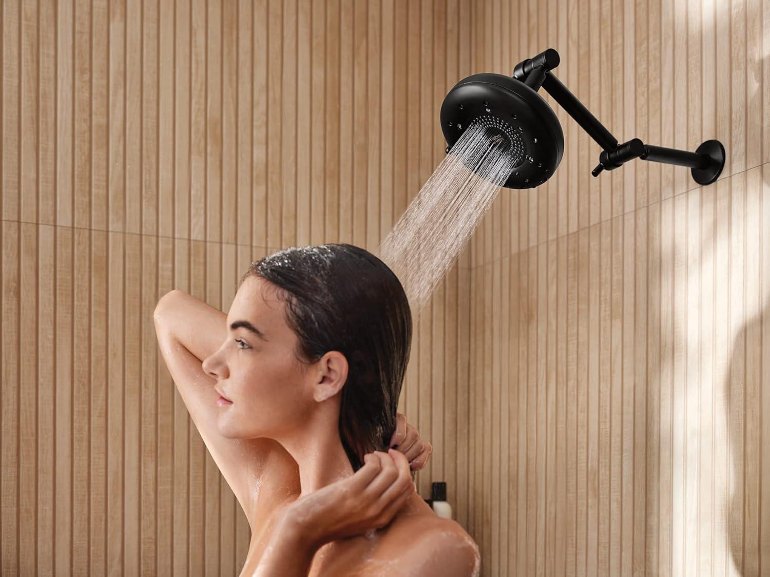 image:imageMoen N400R0BL Quattro Rainshower Showerhead with Four Unique Shower Experiences Matte Black