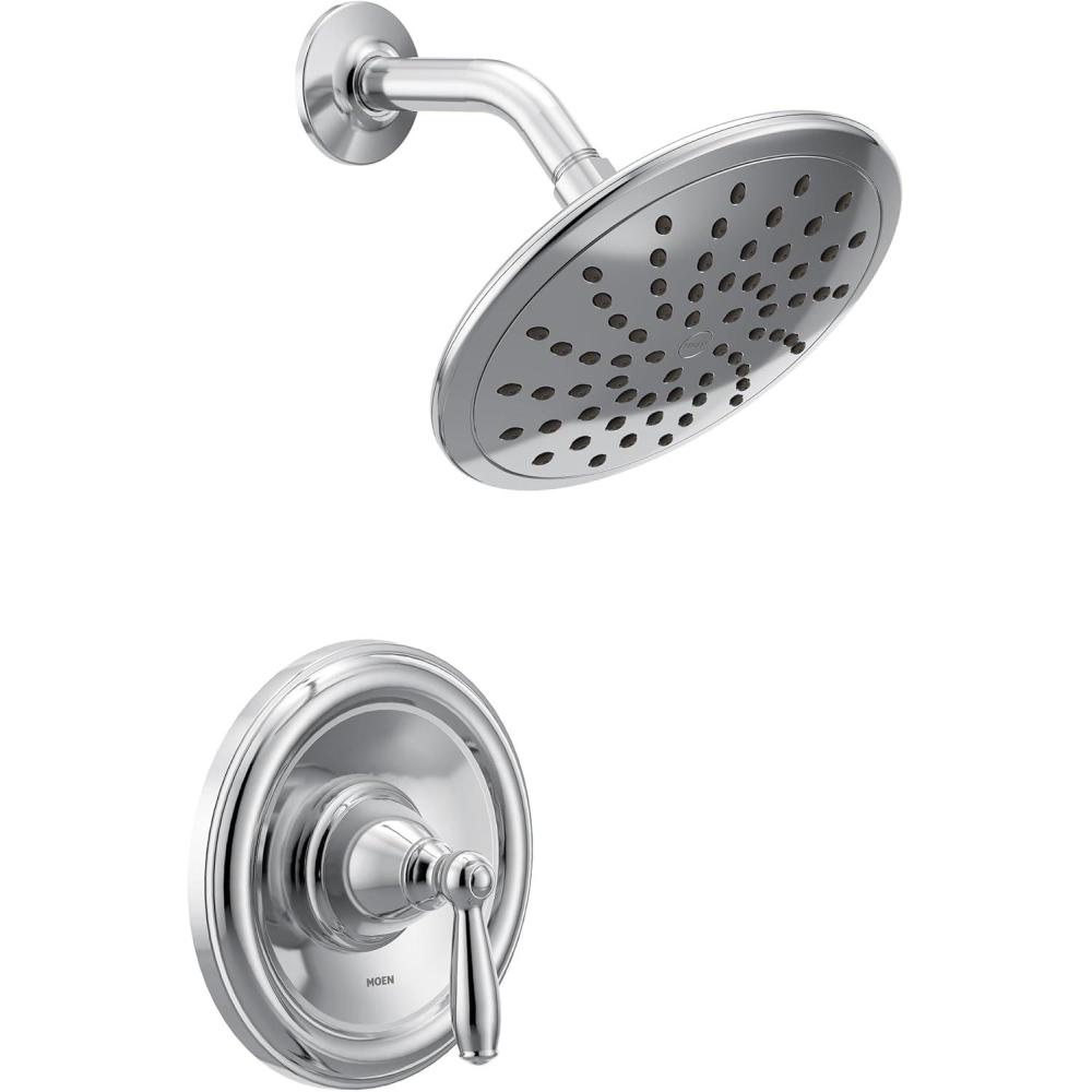image:imageMoen Brantford Chrome PosiTemp Shower Trim Kit with 8Inch EcoPerformance Rainshower Valve Required T2252EP