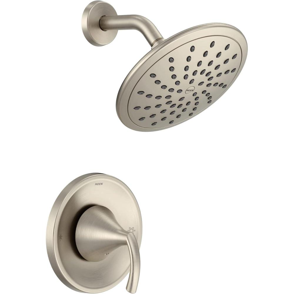 image:imageMoen Glyde Brushed Nickel Shower Only System with Rainshower Showerhead without Valve T2842EPBN
