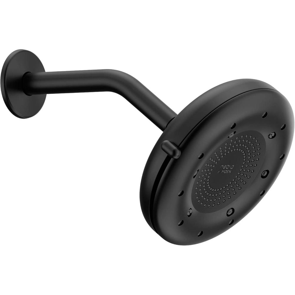 image:imageMoen N400R0BL Quattro Rainshower Showerhead with Four Unique Shower Experiences Matte Black