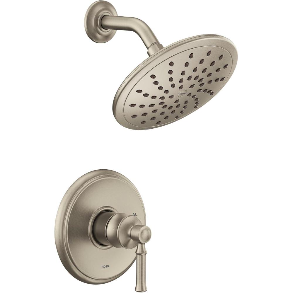 image:imageMoen UT2282EPBL Dartmoor MCORE 2Series 1Handle Shower Trim Kit with 8Inch Rainshower Valve Required Matte BlackBrushed Nickel
