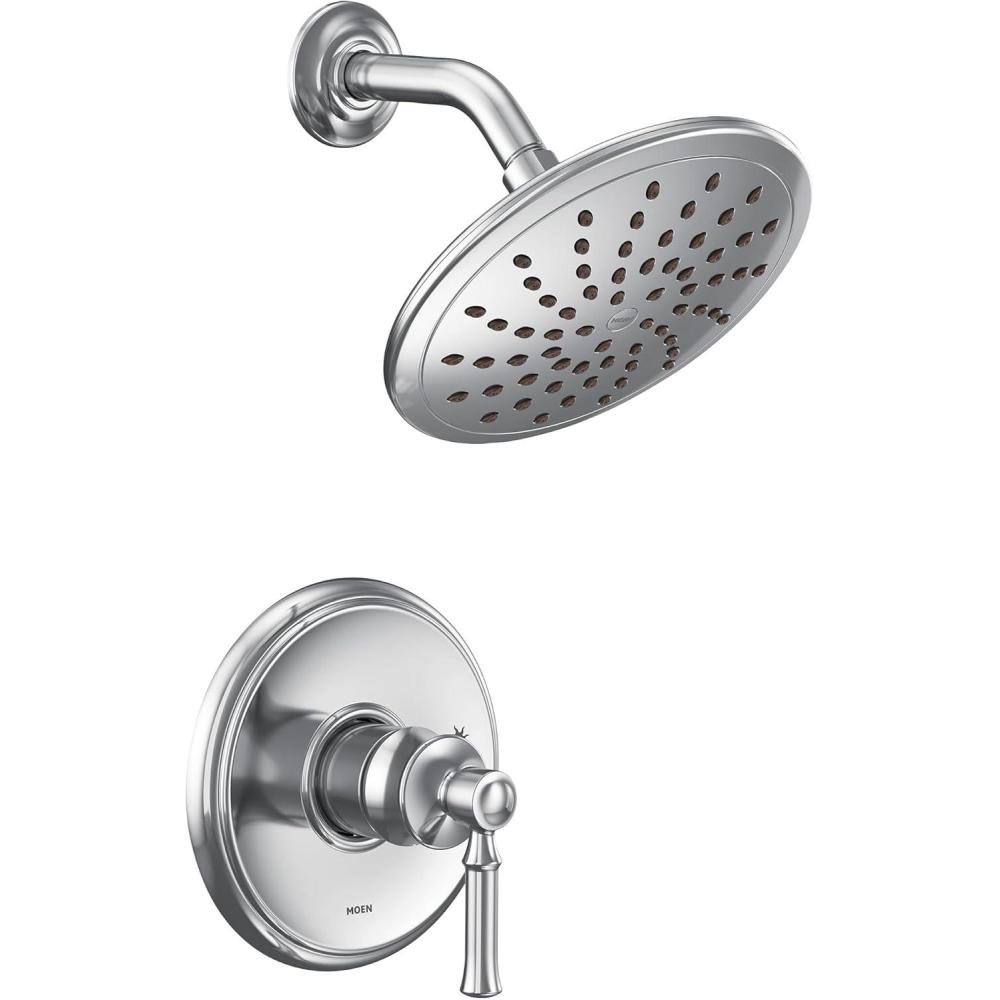 image:imageMoen UT2282EPBL Dartmoor MCORE 2Series 1Handle Shower Trim Kit with 8Inch Rainshower Valve Required Matte BlackChrome