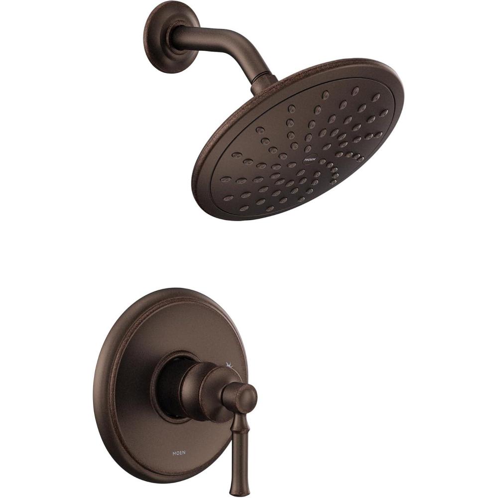 image:imageMoen UT2282EPBL Dartmoor MCORE 2Series 1Handle Shower Trim Kit with 8Inch Rainshower Valve Required Matte BlackOil Rubbed Bronze