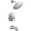 Moen T2843EPBN Glyde Tub Shower Faucet System with Rainshower Showerhead without Valve, Brushed Nickel(Chrome)