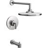 Moen TS22003EPBL Arris Posi-Temp Pressure Balancing Modern Tub and Shower Trim Kit with 10-Inch Eco-Performance Rainshower, Valve Required, Matte Black(Chrome)