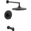 Moen TS22003EPBL Arris Posi-Temp Pressure Balancing Modern Tub and Shower Trim Kit with 10-Inch Eco-Performance Rainshower, Valve Required, Matte Black(Matte Black)