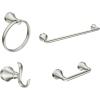 Moen Wellton Brushed Nickel 4-Piece Bathroom Accessory Collection, Includes Towel Ring, Robe Hook, Towel Bar, and Pivoting Toilet Paper Holder, Y1394BN