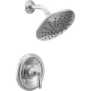 Moen Brantford Chrome Posi-Temp Shower Trim Kit with 8-Inch Eco-Performance Rainshower, Valve Required, T2252EP