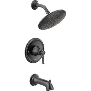Moen T2283EPORB Dartmoor Tub Shower Faucet System with Rainshower Showerhead without Valve, Oil Rubbed Bronze(Matte Black)