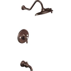Moen TS32104BG Weymouth Posi-Temp Tub and Shower Trim Kit, Valve Required, including 9-Inch 2-Spray Rainshower, Brushed Gold(Oil Rubbed Bronze)