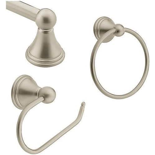 image:imageMoenFAUCETS DN8433BNCSI Prestonpreston 3Piece Accessory Kit Preston 3Piece Decorative Bath Hardware Set Brushed Nickel