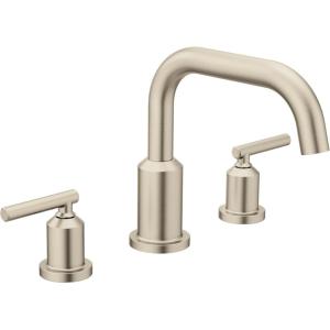 Moen T961BN Gibson Two-Handle Deck Mounted Modern Roman Tub Faucet, Valve Required, Brushed Nickel