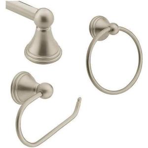 Moen/FAUCETS DN8433BNCSI Prestonpreston 3Piece Accessory Kit Preston 3Piece Decorative Bath Hardware Set – Brushed Nickel