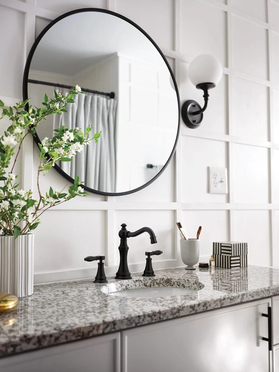 image:imageMoen TS42108BL Weymouth TwoHandle Lever Handle Bathroom Faucet Trim Kit Valve Required Matte BlackMatte Black