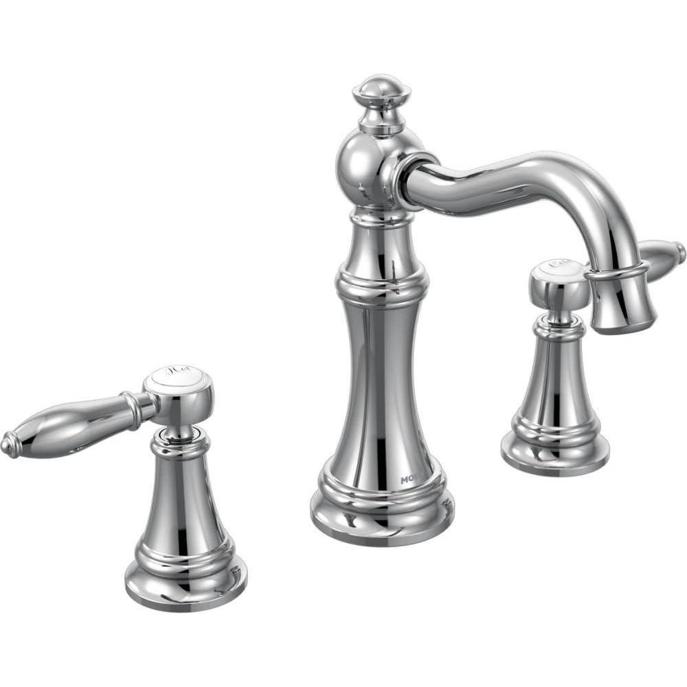 image:imageMoen TS42108BL Weymouth TwoHandle Lever Handle Bathroom Faucet Trim Kit Valve Required Matte BlackPolished Nickel