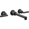 Moen TS43003BL Arris Two-Handle Wall Mount Bathroom Faucet Trim, Valve Required, Matte Black