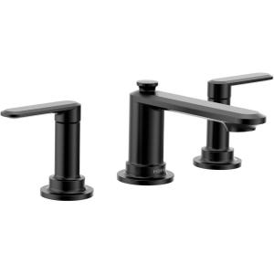 Moen Greenfield Matte Black Two-Handle Widespread Bathroom Sink Faucet, TV6507BL