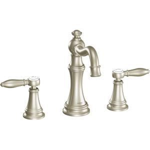 Moen TS42108BL Weymouth Two-Handle Lever Handle Bathroom Faucet Trim Kit, Valve Required, Matte Black(Brushed Nickel)