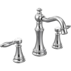 Moen TS42108BL Weymouth Two-Handle Lever Handle Bathroom Faucet Trim Kit, Valve Required, Matte Black(Chrome)