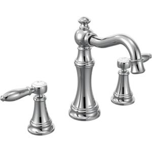 Moen TS42108BL Weymouth Two-Handle Lever Handle Bathroom Faucet Trim Kit, Valve Required, Matte Black(Polished Nickel)